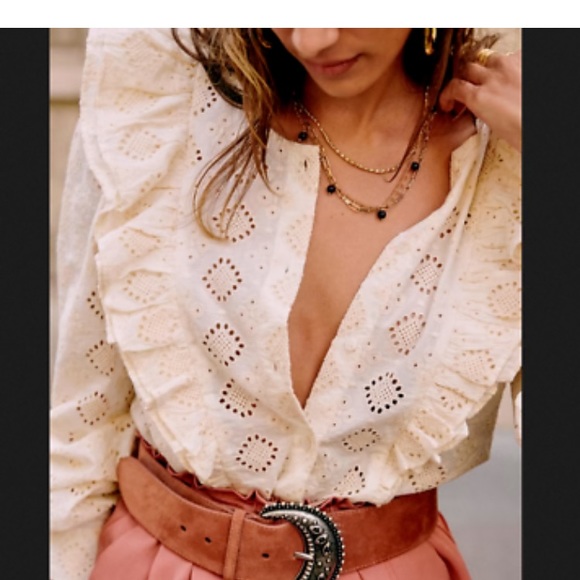 Sezane Bobby Shirt In Ecru - Picture 3 of 3